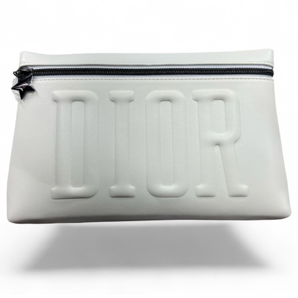 Dior Handbags - Dior White Embossed Logo Toiletry Pouch